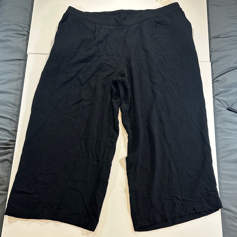 a new day Women’s Black Wide-Leg Pull-On Pants Elasticised Waist NWT Size 3X